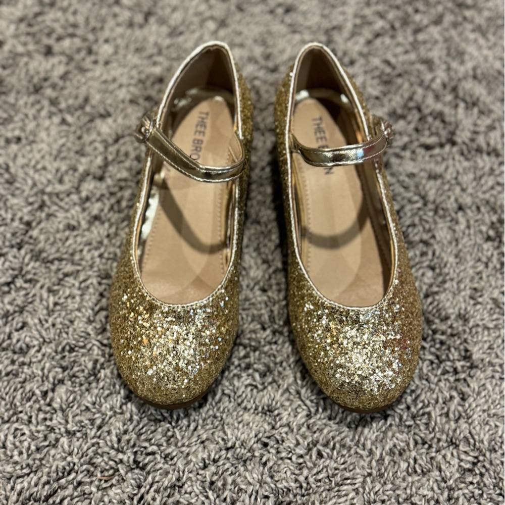 Gold Glitter Kids Shoes, size 13 - Picture 8 of 12